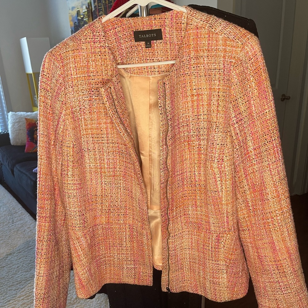 Talbots Jacket: Pink, Yellow & Orange